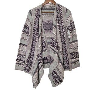 Calypso St. Barth Baby Alpaca Knit Cardigan Sweater Womens Size S Purple Gray